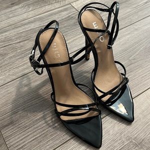 COPY - NEVER WORN! Ego strappy black patent heeled sandals